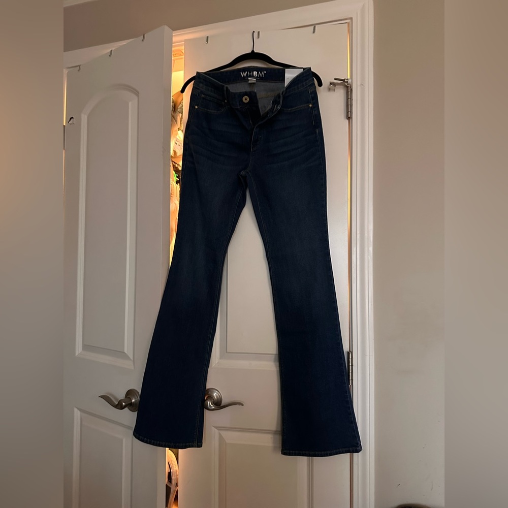 Mid rise boot cut denim